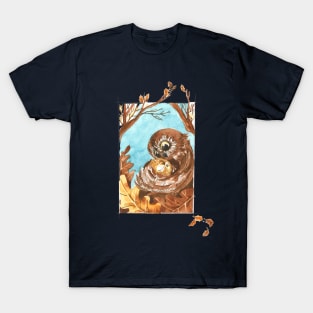 Watercolor Owl Mom and Baby T-Shirt